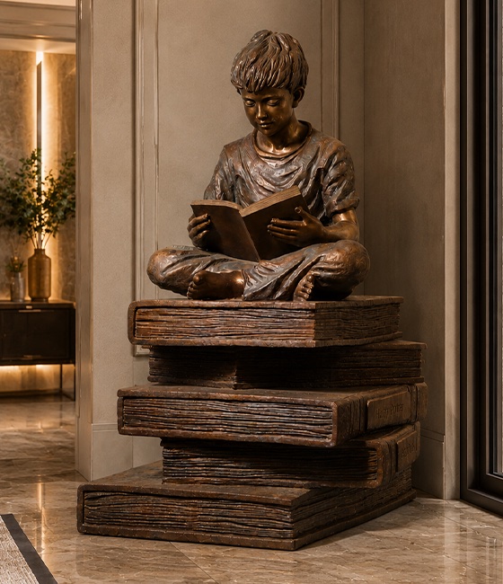 A sculptural figure chosen for presence